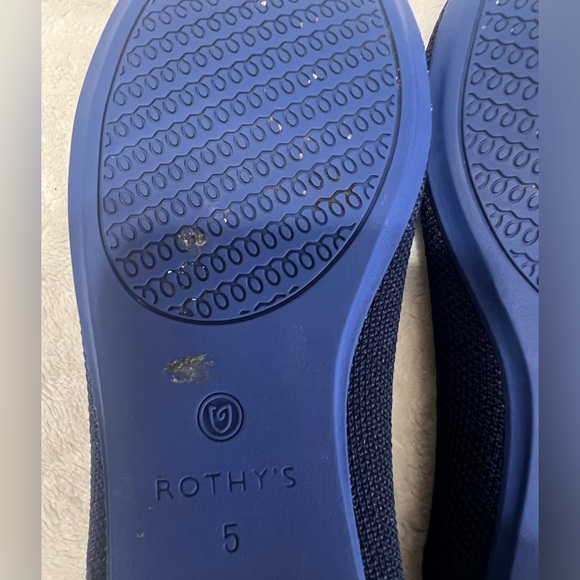 Rothy’s The Flat Round Toe Flats Navy Blue Knit Women’s Size 5 Sustainable Shoes - Picture 8 of 11
